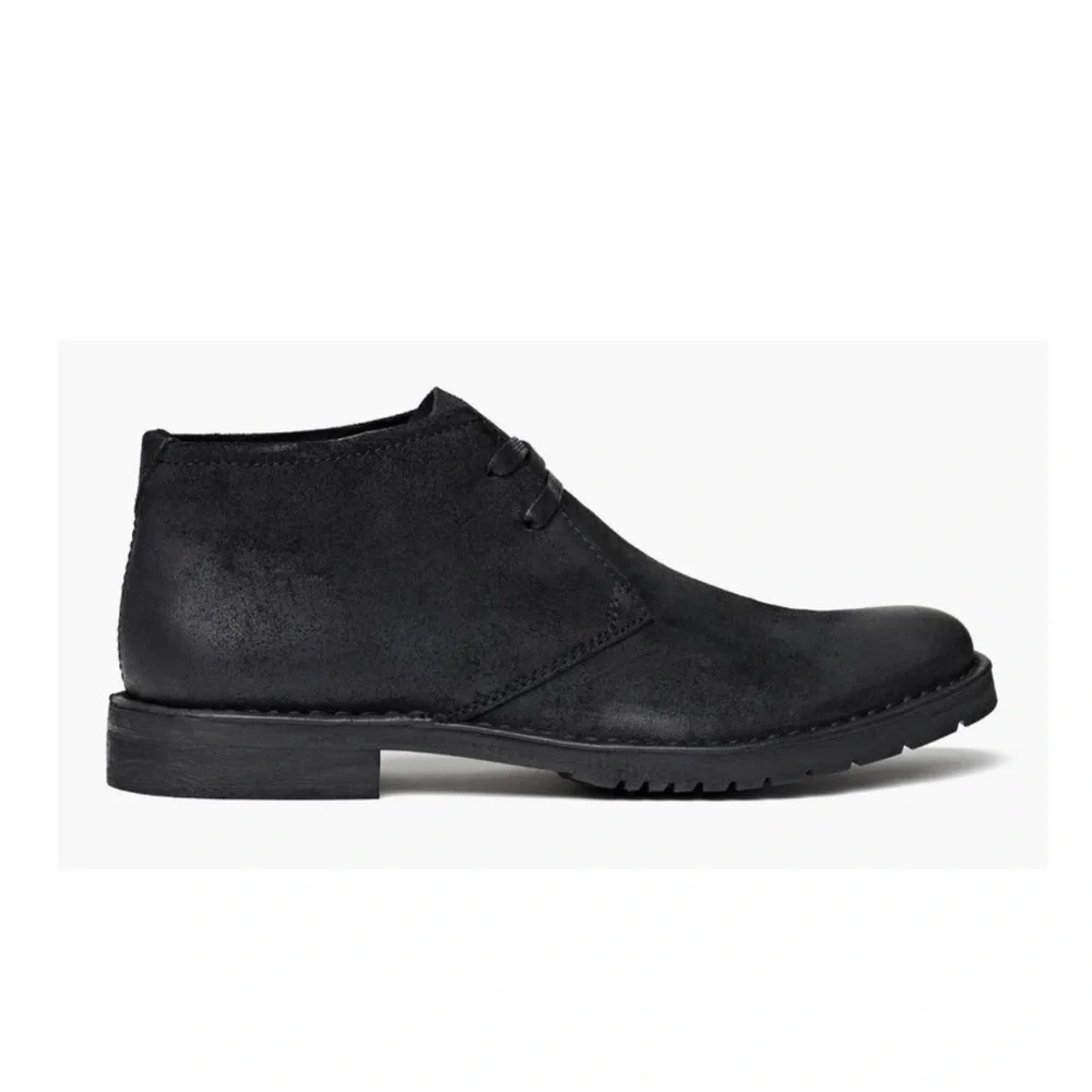 John Varvatos Portland Black Antiqued Leather Chukka Boot Mens Size 9.5